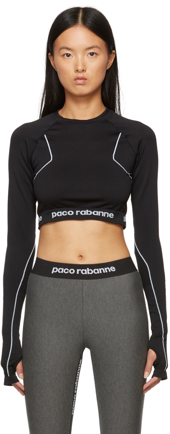 Grey Paco Rabanne Cotton Embroidered Logo Tapered Track Pants in Grey gym and workout clothes Womens Activewear gym and workout clothes Paco Rabanne Activewear - Save 4% 
