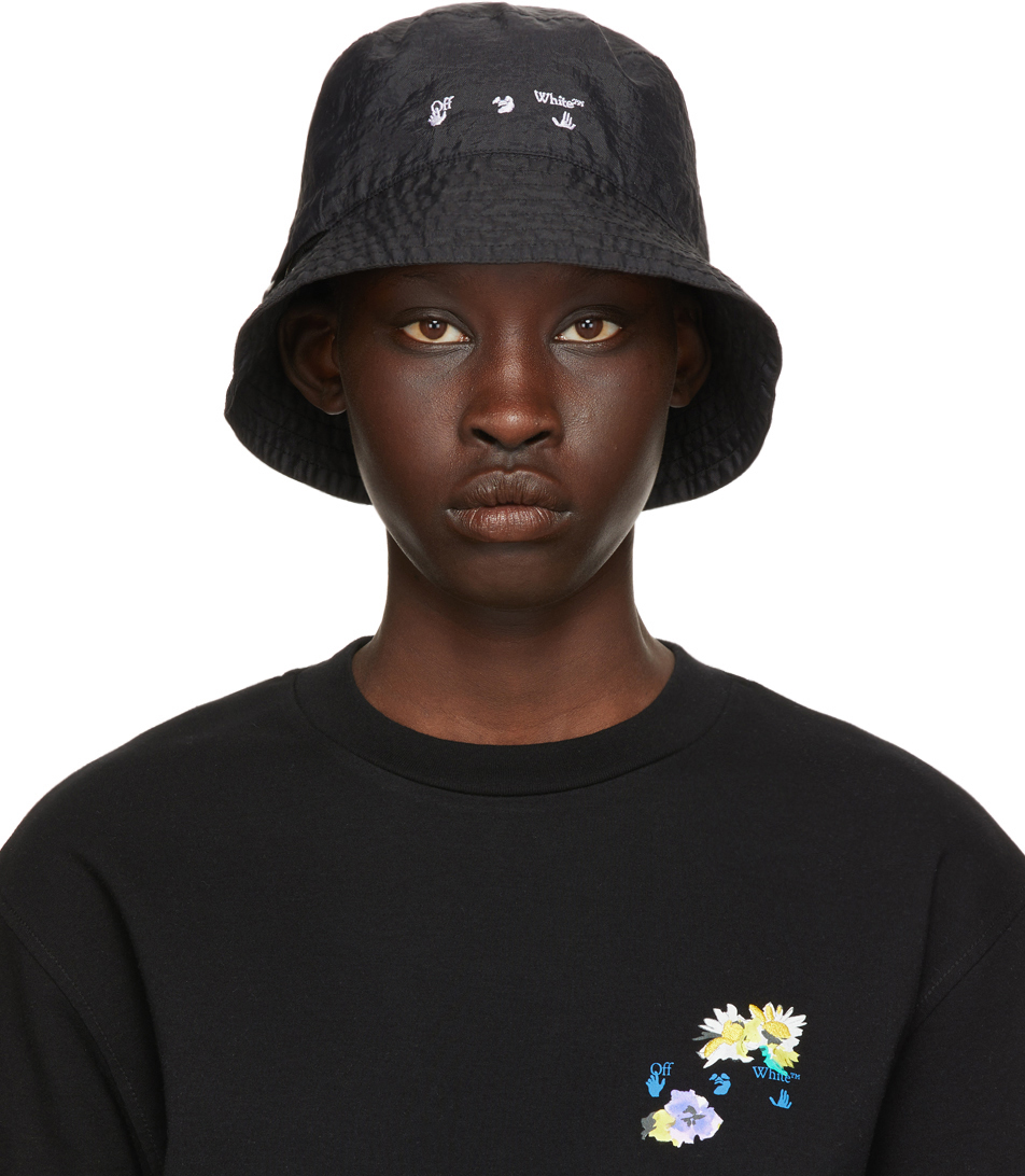 Off-White: Black Logo Bucket Hat | SSENSE