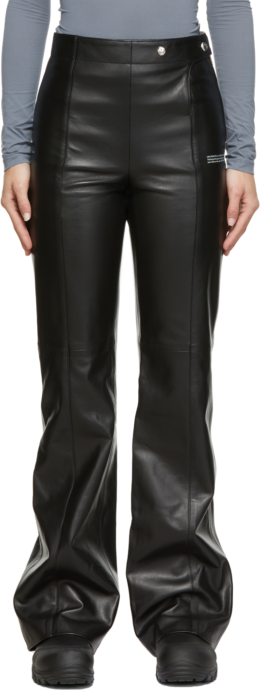 Off-White: Detachable Belt Leather Pants | SSENSE UK
