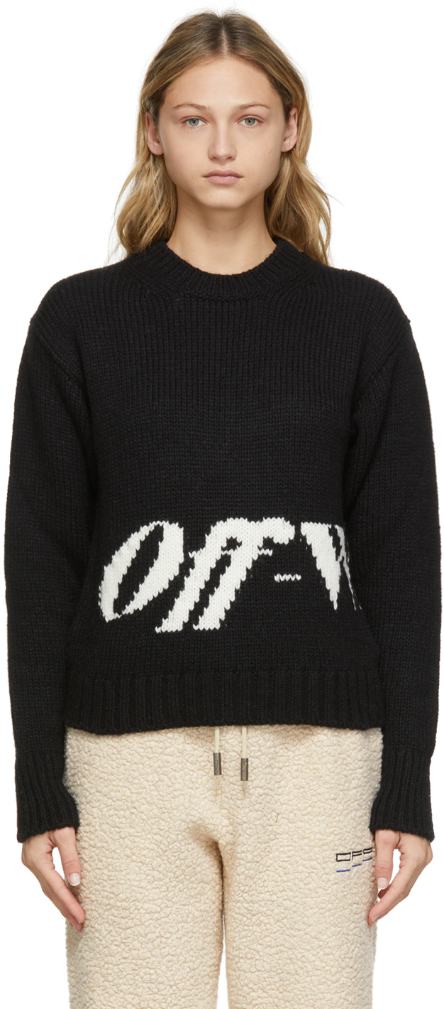 Off-White Intarsia Logo Crewneck Sweater