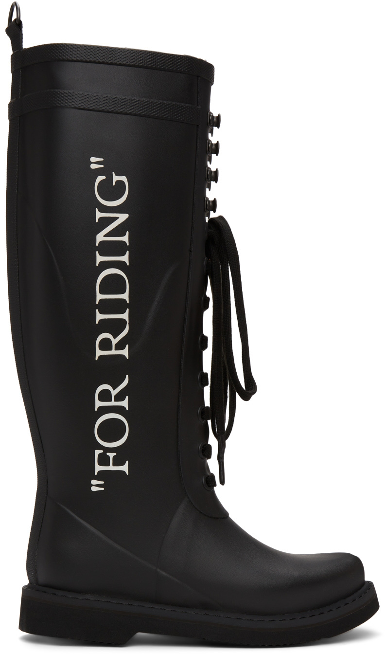 Off-White Black Rubber Mid-Calf Boots
