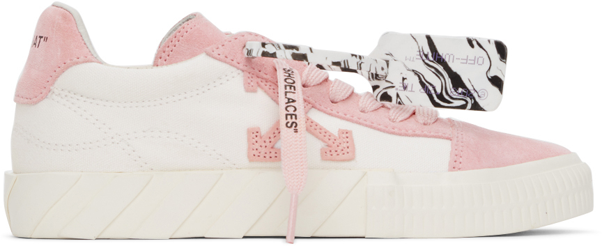Off-White White & Pink Vulcanized Sneakers