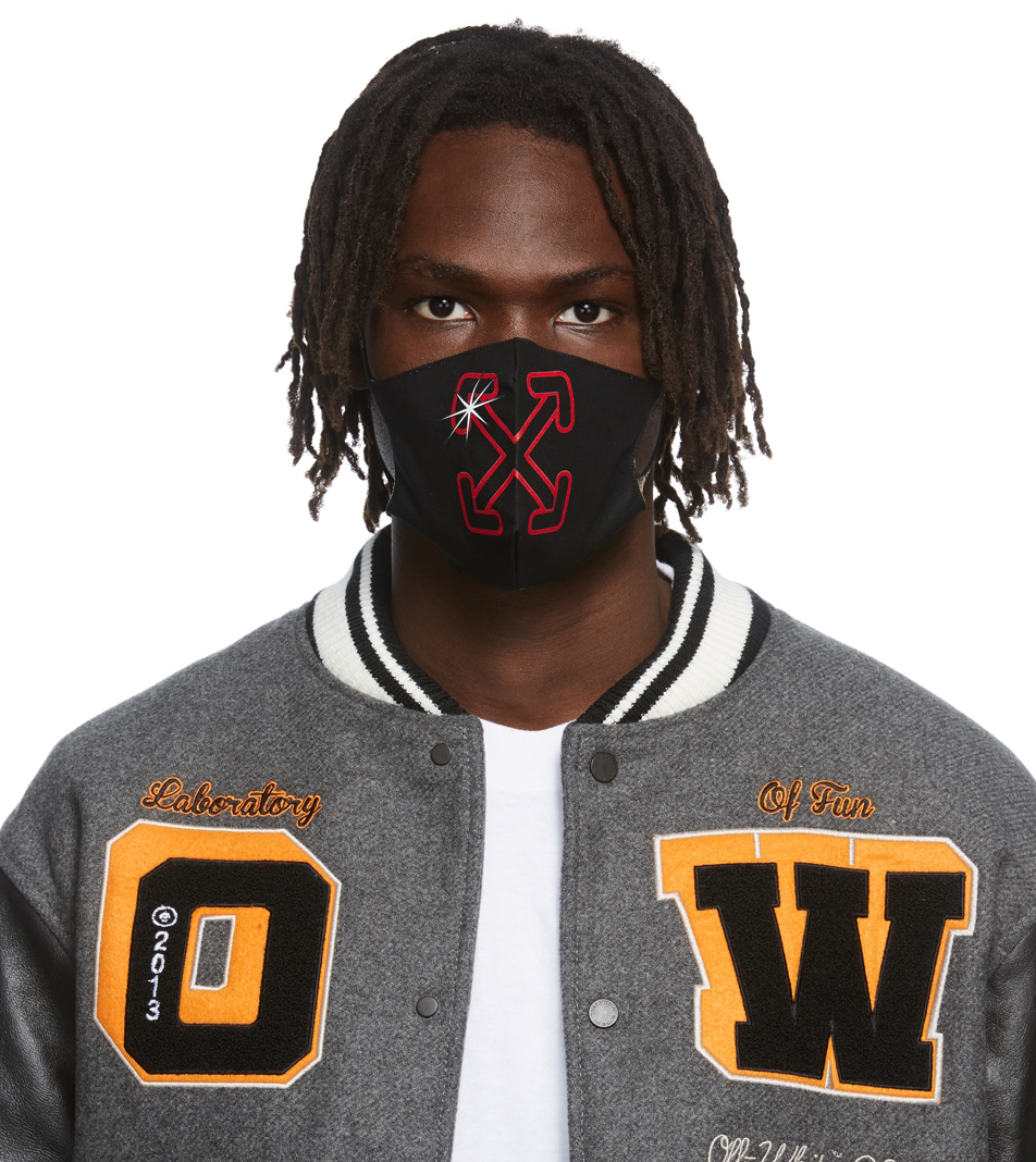 OFF-WHITE BLACK & RED STARRED ARROW SIMPLE MASK