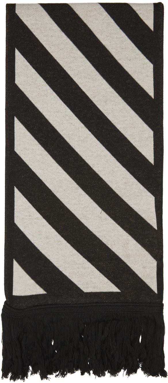 Ssense Uomo Accessori Sciarpe Black & Off-White Monogram Scarf 