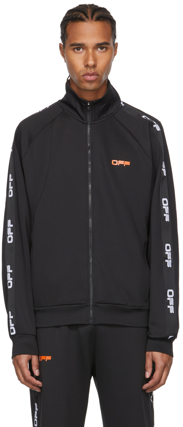 Black & Orange Active Logo Zip-Up Track Jacket