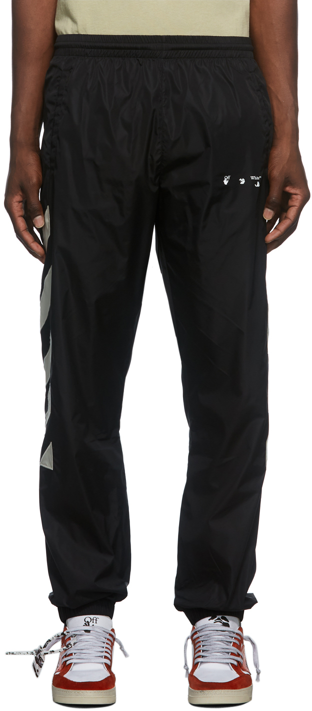 Indlejre Picket Male Off-White: Black Diag Cuffed Track Pants | SSENSE