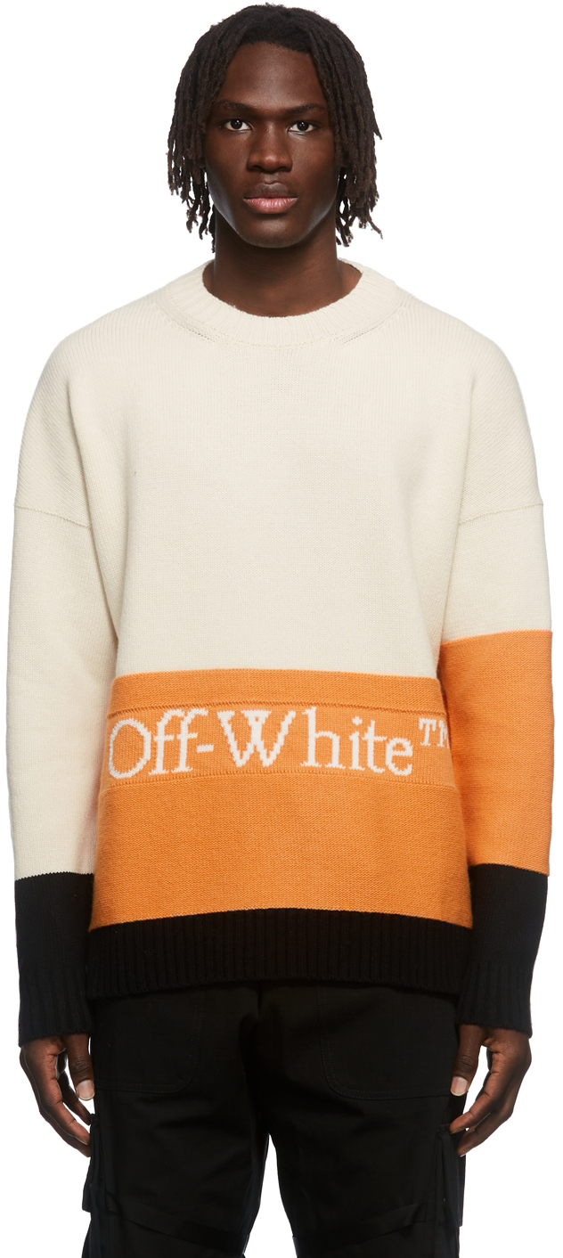 off white black crew neck