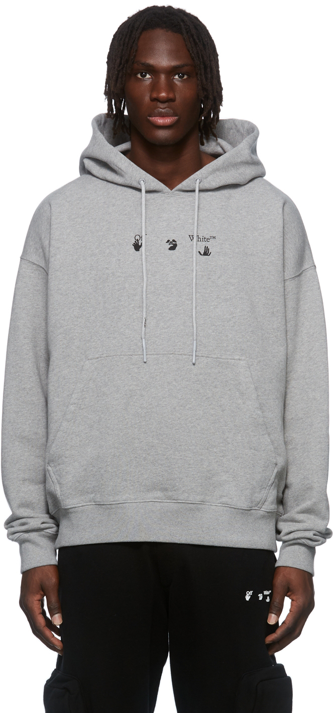 off white hoodie grey