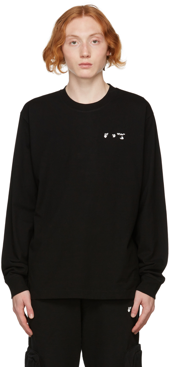 Rough sleep Industriel biologi Off-White: Black Logo Long Sleeve T-Shirt | SSENSE