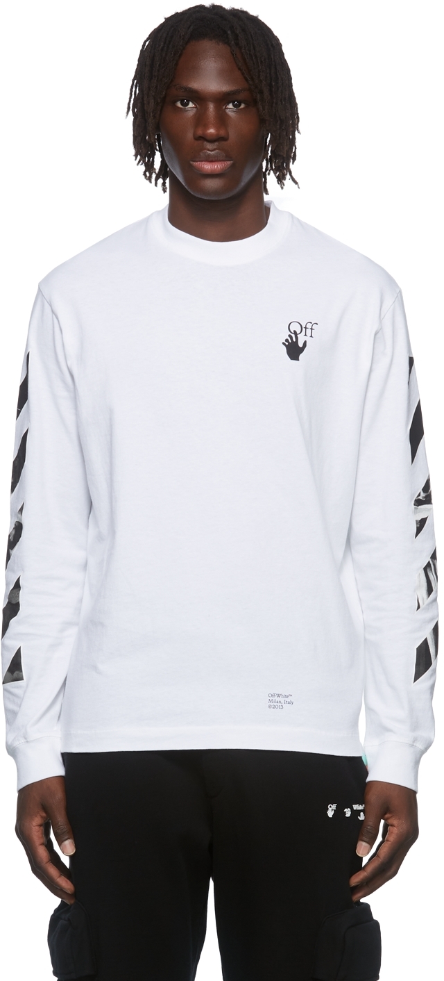 Off-White White Caravaggio Arrows Long Sleeve T-Shirt