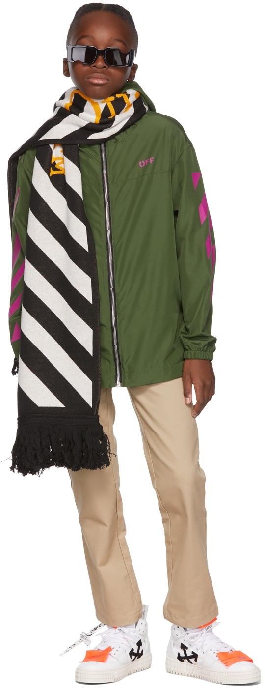 Ssense Abbigliamento Cappotti e giubbotti Giacche Giacche a vento Kids Green Stamp Windbreaker Jacket 
