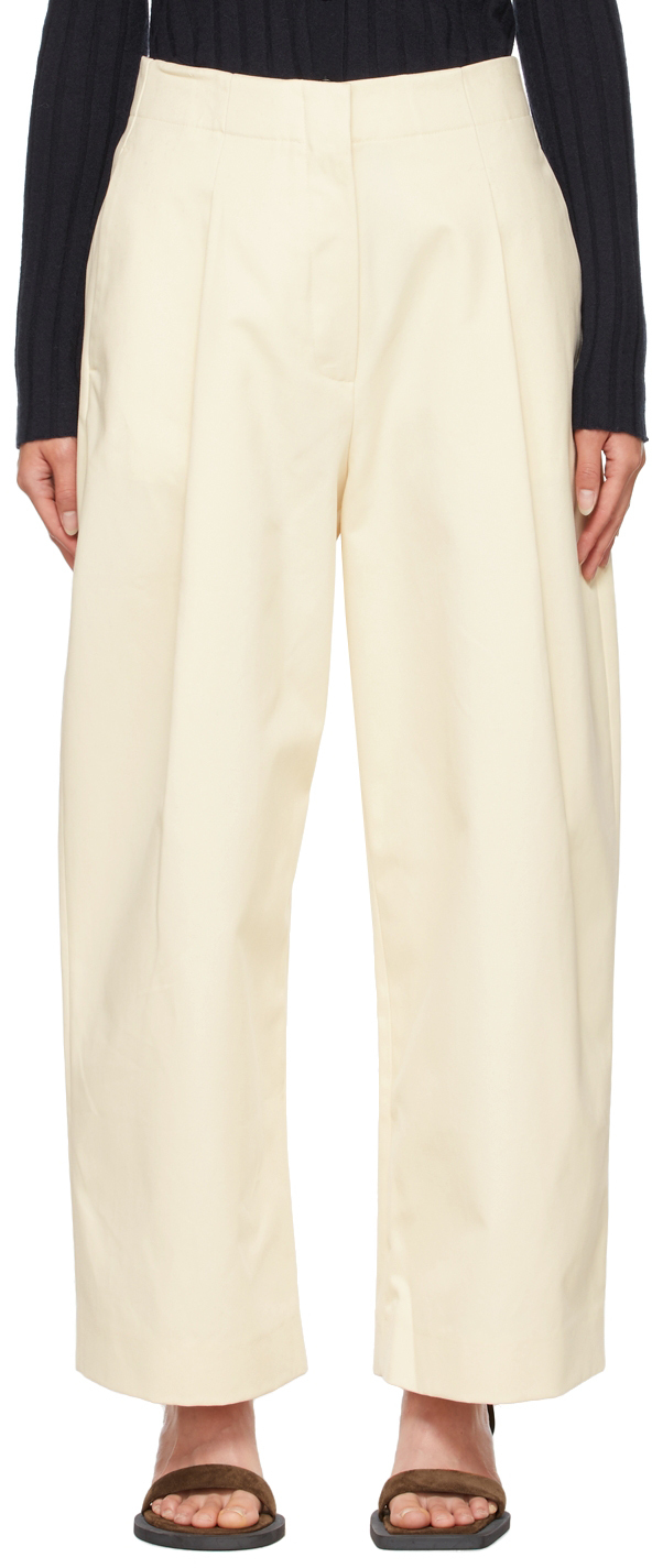 Studio Nicholson Off-White Dordoni Volume Pleat Trousers | Smart