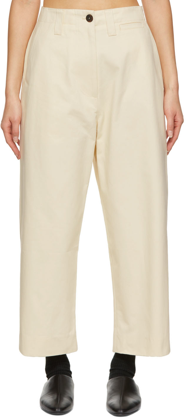 Studio Nicholson Off-White Asher Trousers | Smart Closet