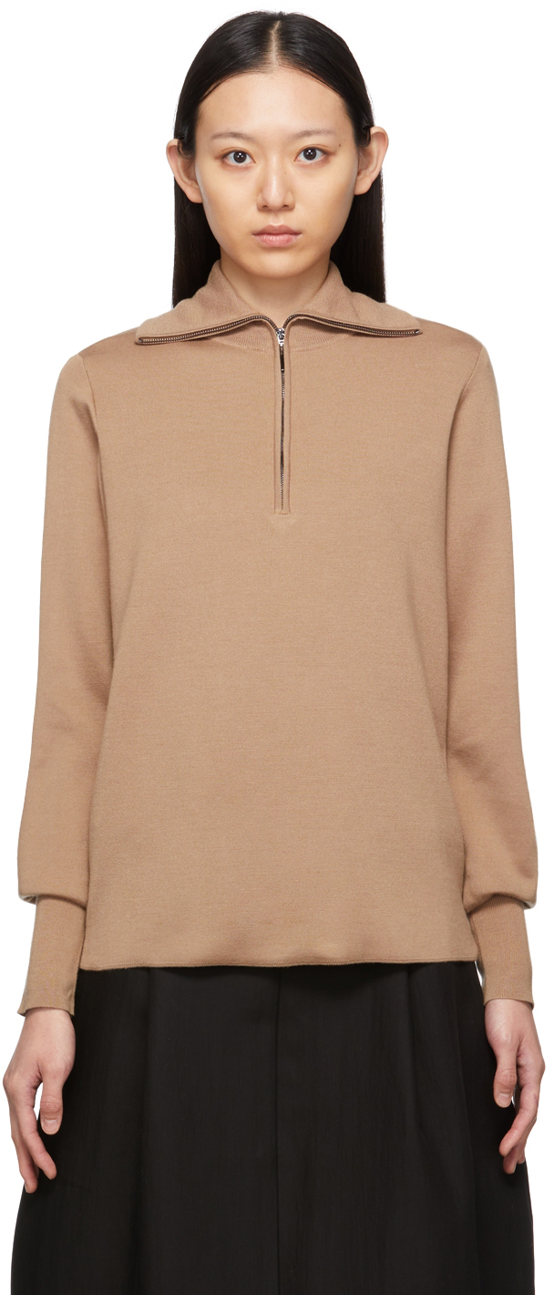 Brown Auguste Half-Zip Sweater