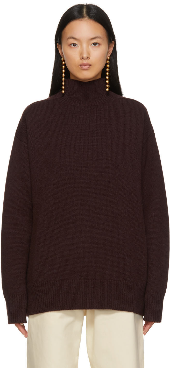 Studio Nicholson Brown Knit Fare Lambswool Turtleneck | Smart Closet