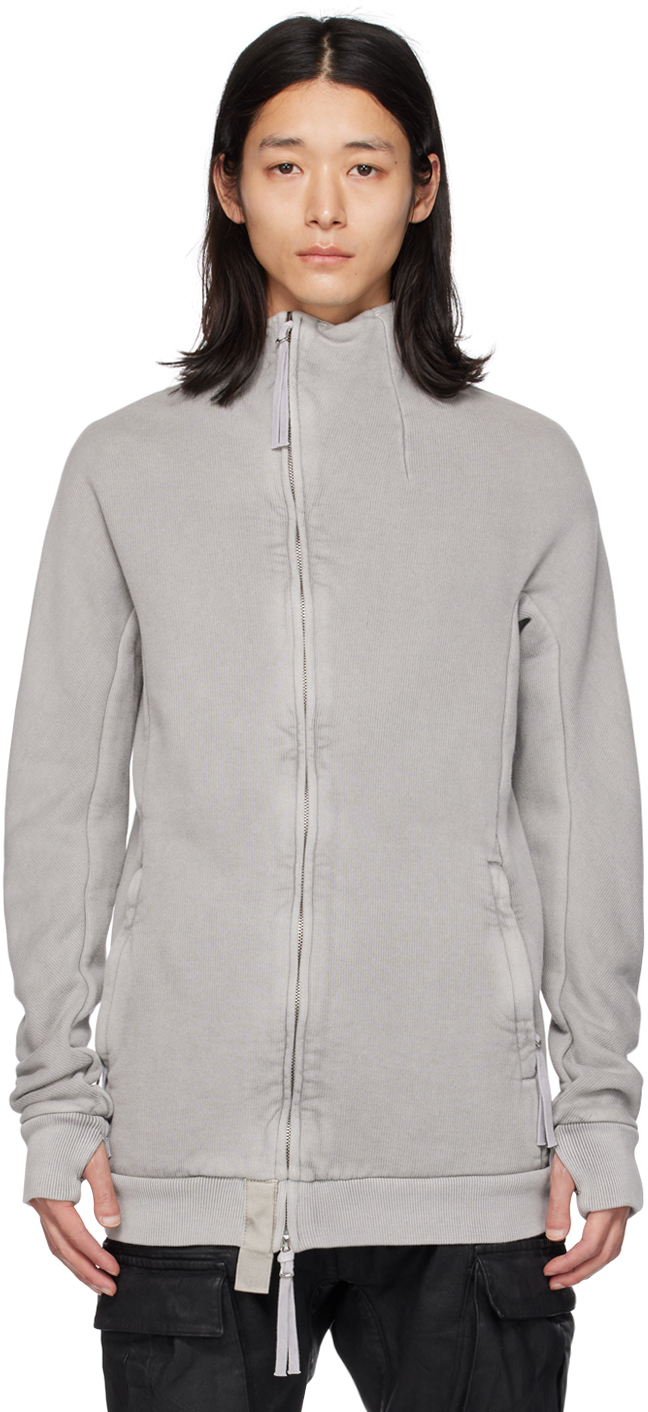 Grey Garment-Dyed Zipper2 Hoodie by Boris Bidjan Saberi on Sale