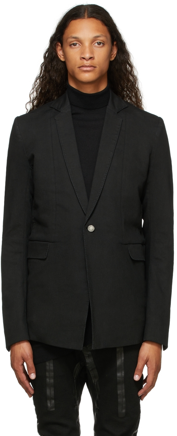 Boris Bidjan Saberi: Black Resin-Dyed Suit2 Blazer | SSENSE UK