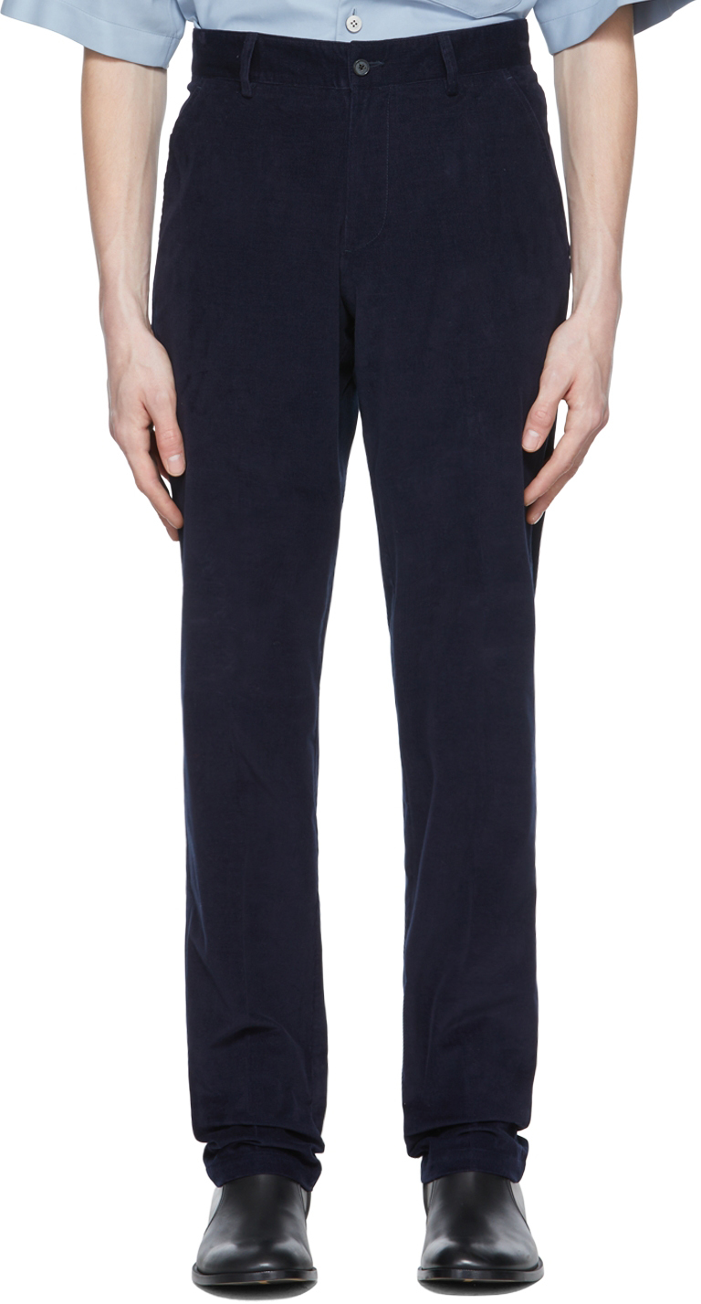 Isaia Navy Cotton Trousers