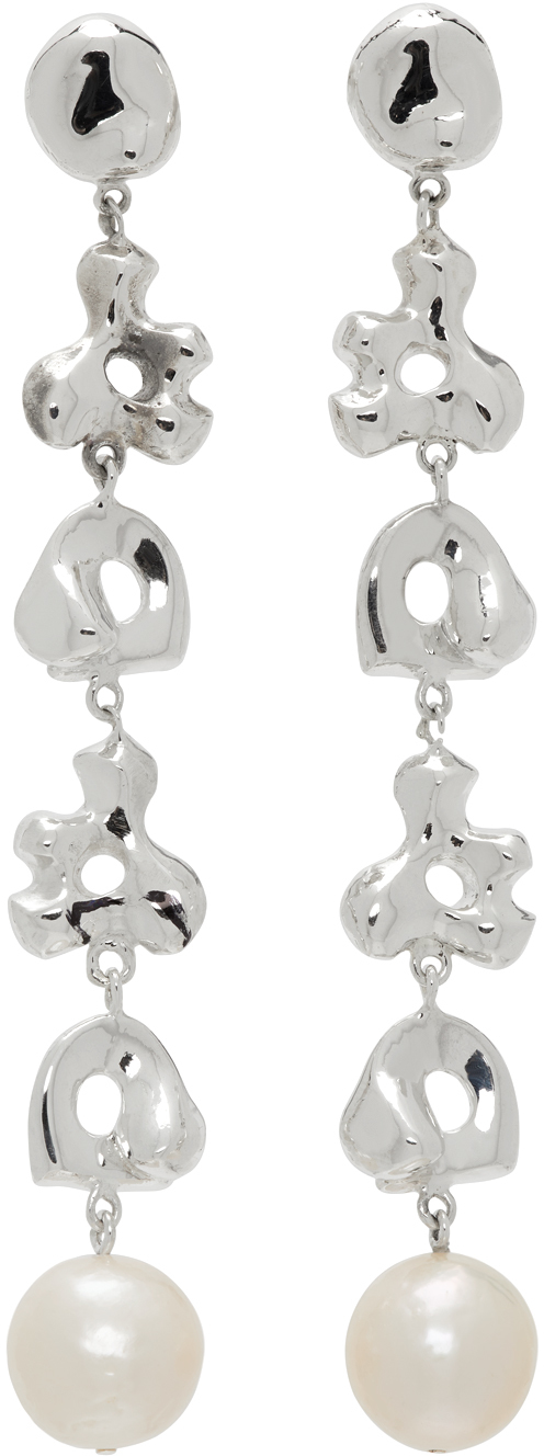 Click to view more detailed imagery on our partner's website Agmes Silver Simone Bodmer Turner Edition Pearl Long Diane Earrings