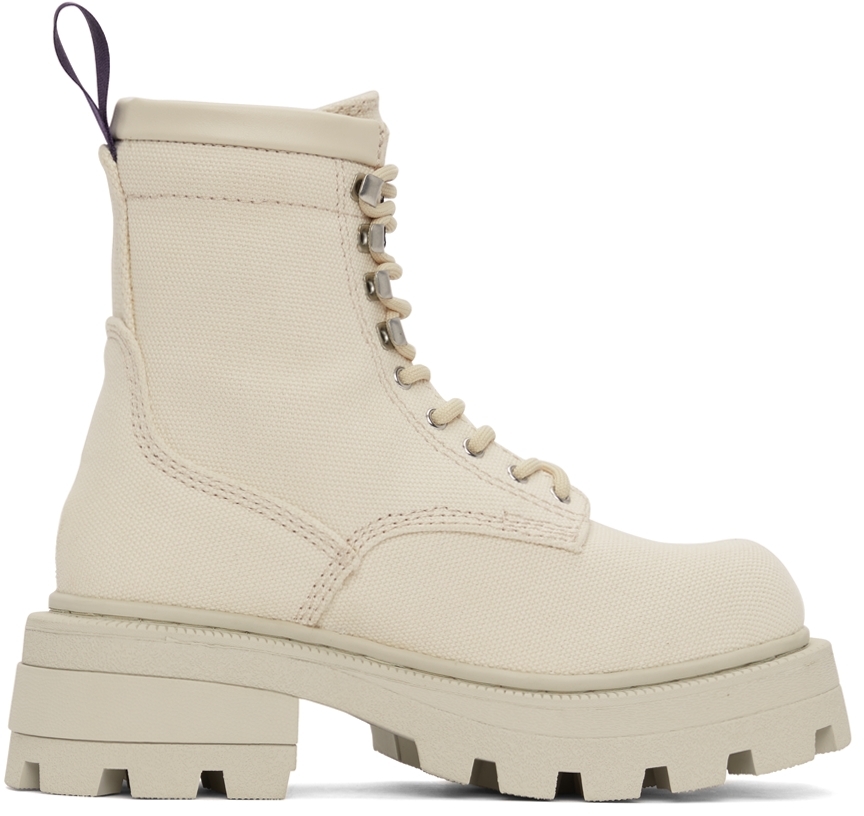 Off-White Canvas Michigan Boots by EYTYS on Sale