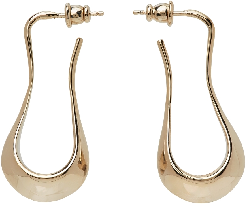 gold short drop earrings