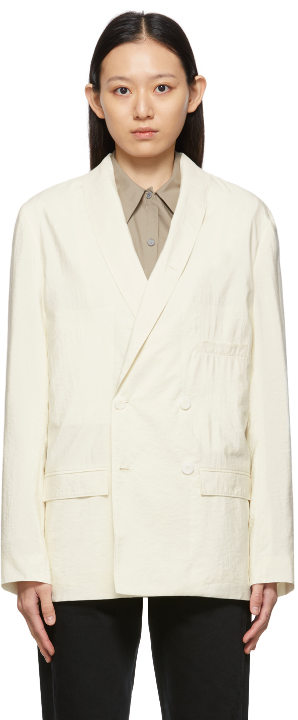 off white double breasted suit