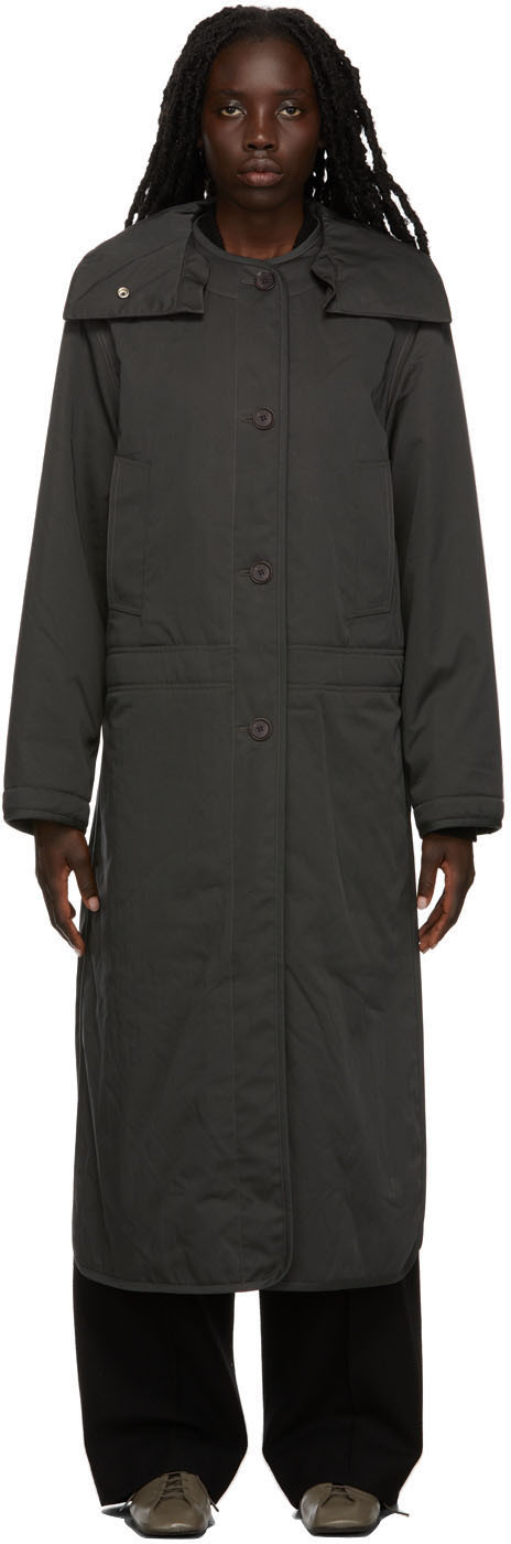 LEMAIRE: Reversible Grey Military Coat | SSENSE Canada