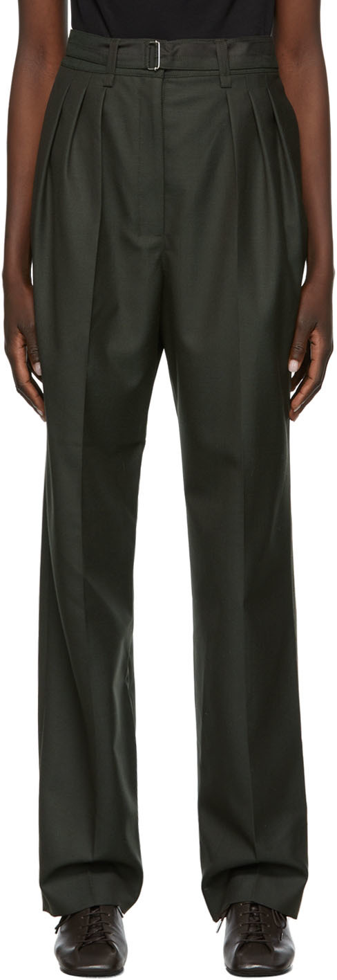 Khaki 3 Pleats Trousers