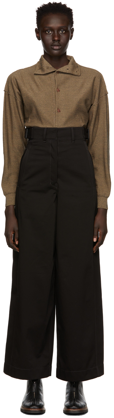 Lemaire Black Large Military Trousers 
