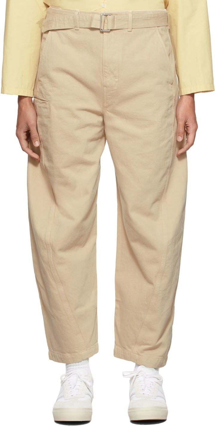 Lemaire Beige Denim Twisted Jeans