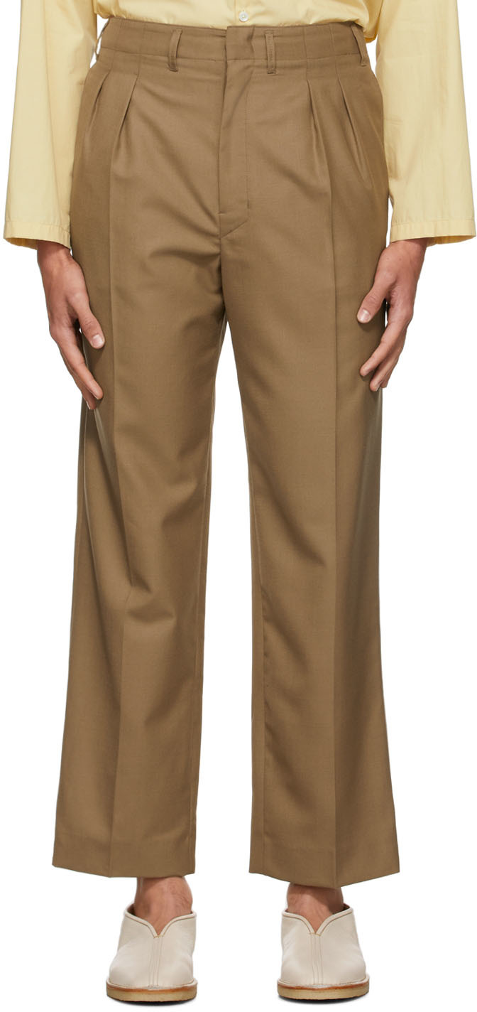Short brun clair à plis Ssense Homme Vêtements Pantalons & Jeans Pantalons courts Shorts 