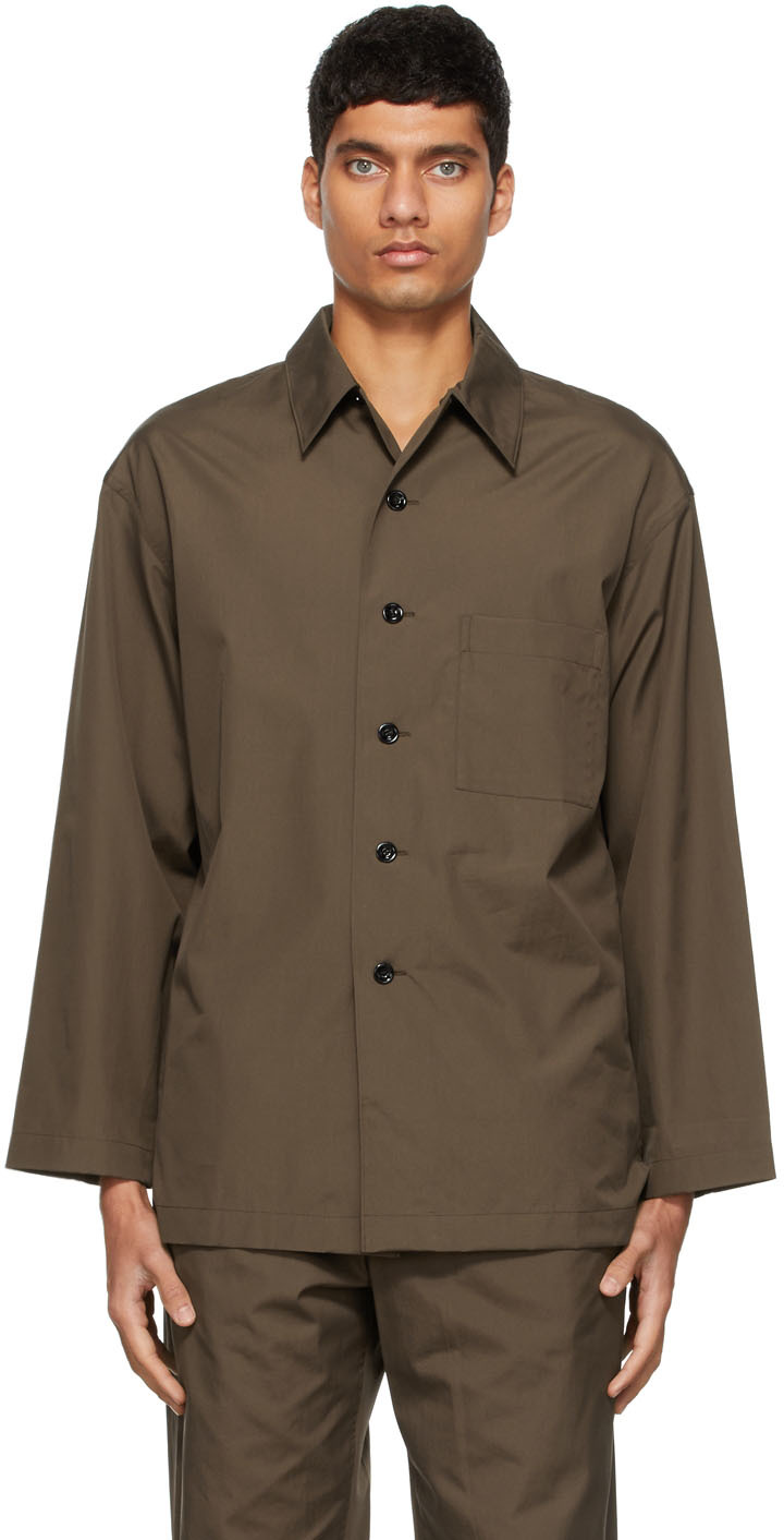 SSENSE UK Exclusive Brown Cotton Shirt by LEMAIRE on Sale