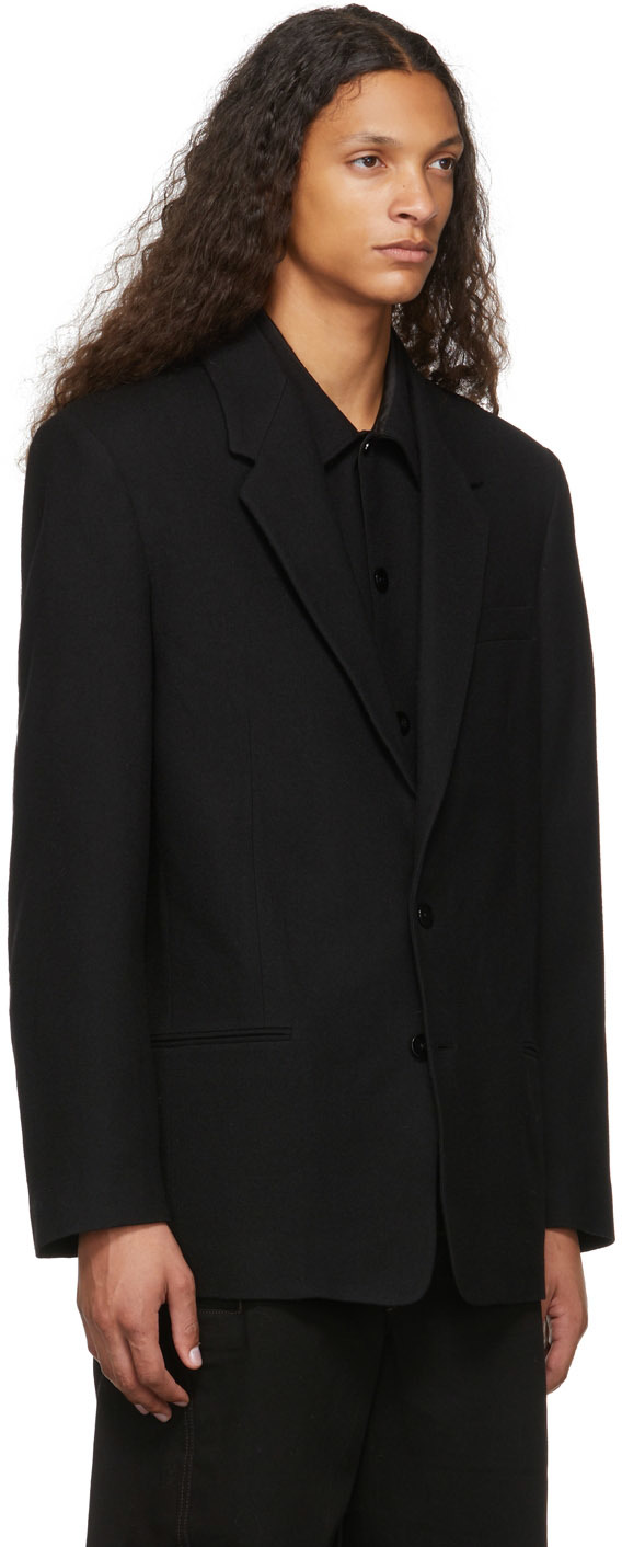 Lemaire Black Wool Boxy Jacket | Smart Closet