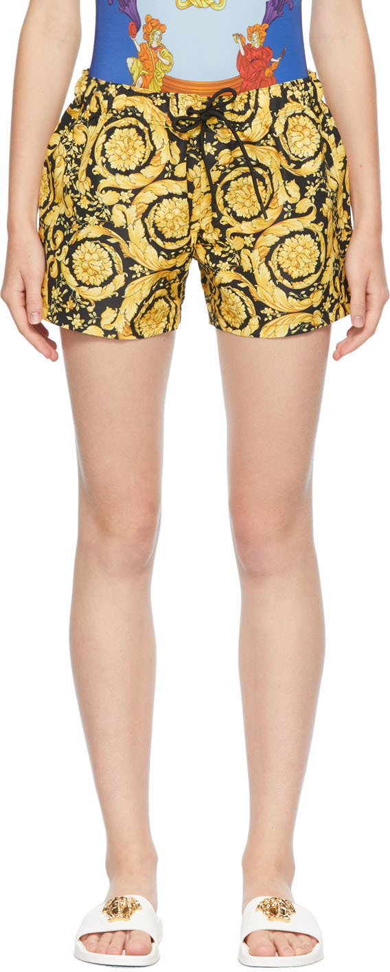 Versace Underwear Black & Gold Barocco Shorts