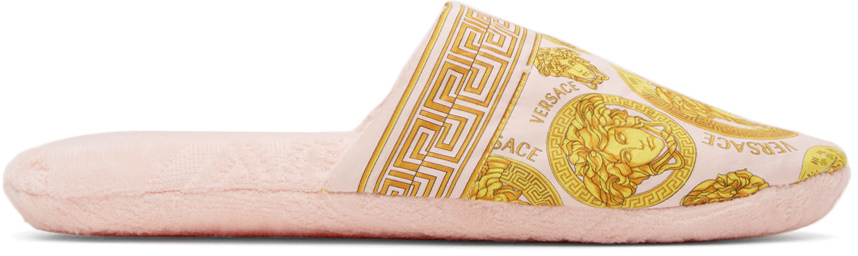Versace Underwear Pink Barocco Slippers