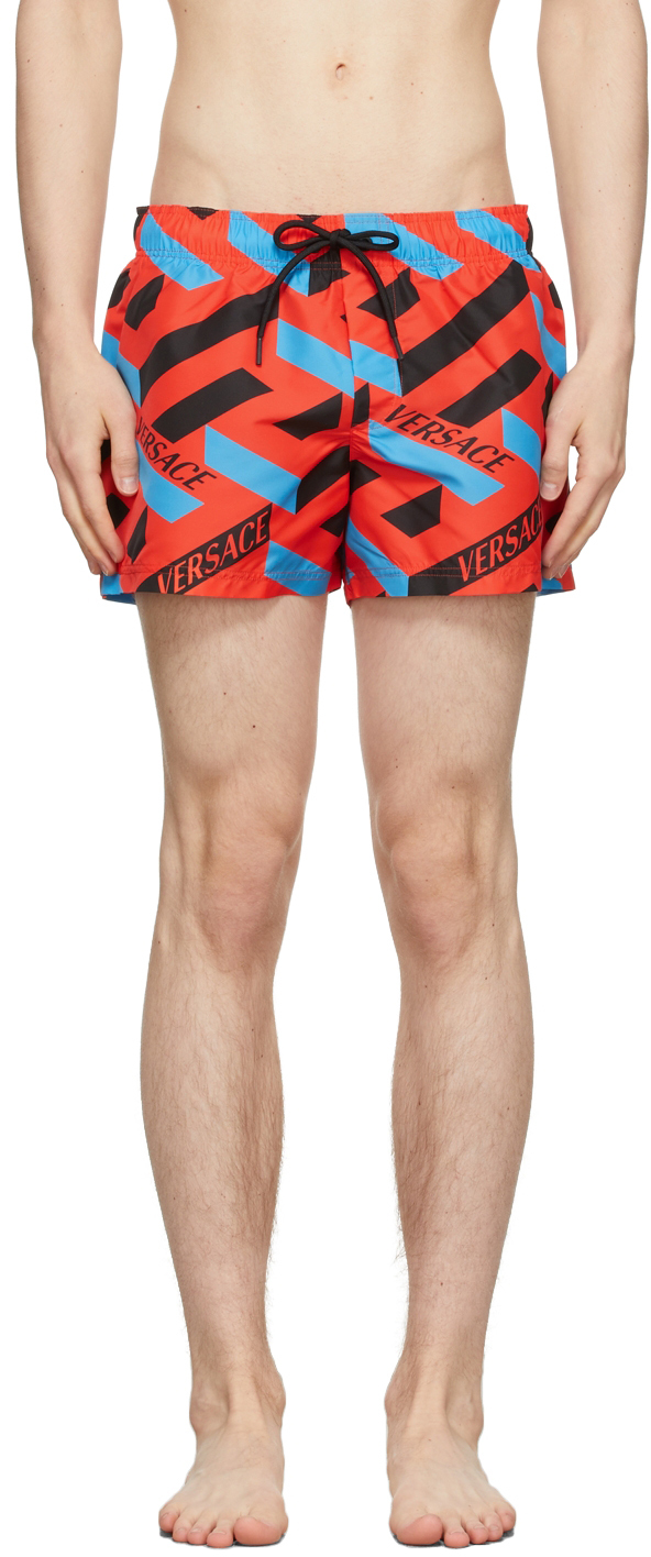 Black & Red Selvedge Swim Shorts Ssense Uomo Sport & Swimwear Costumi da bagno Pantaloncini da bagno 