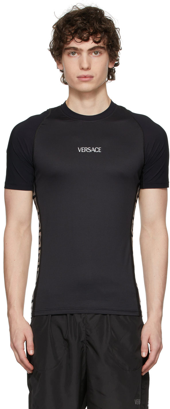 Versace Underwear Black Greca Running T-Shirt