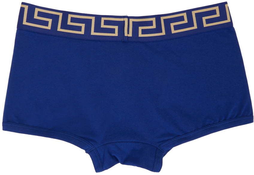 Versace Underwear Blue Greca Border Boxer Briefs