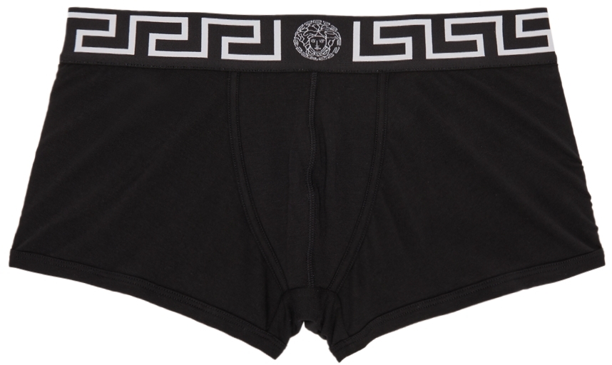 Versace Underwear Black & White Greca Border Boxer Briefs