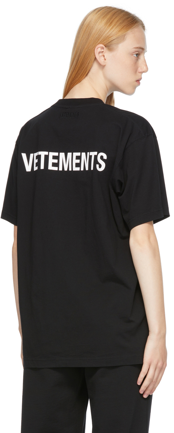 VETEMENTS Black & Gold Logo T-Shirt | Smart Closet