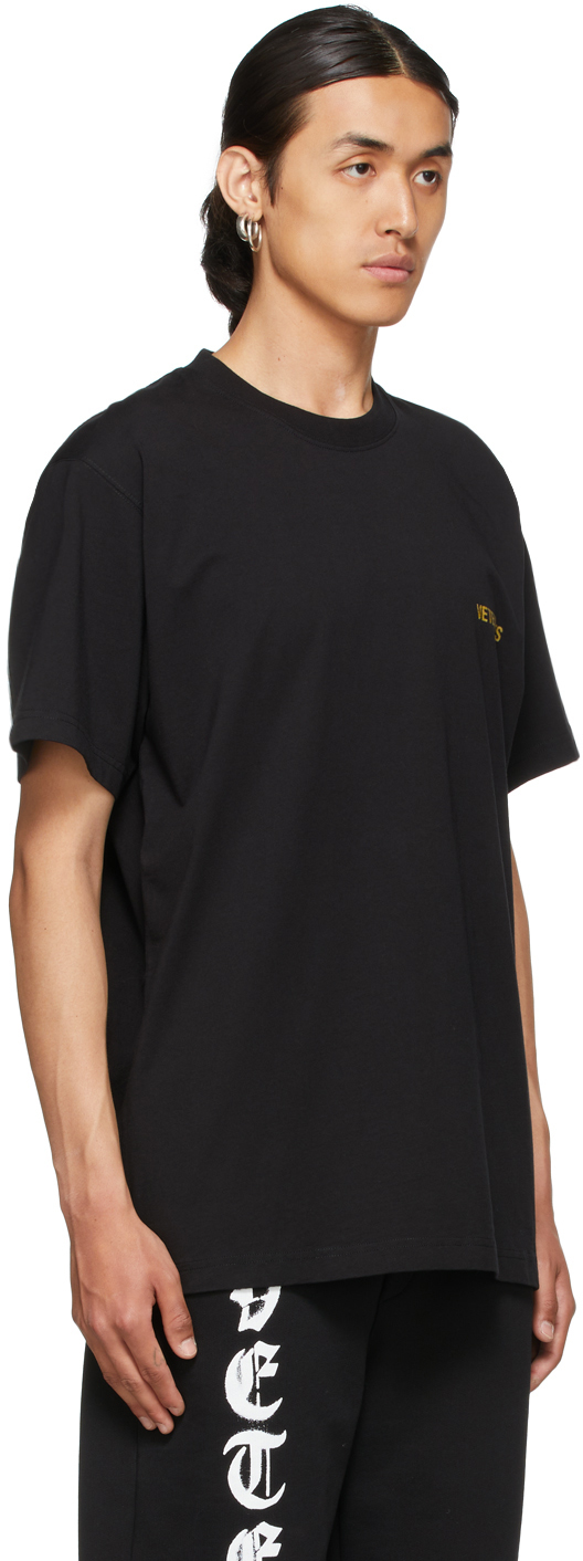 Vetements Inside-Out Logo Cotton T-Shirt - Black