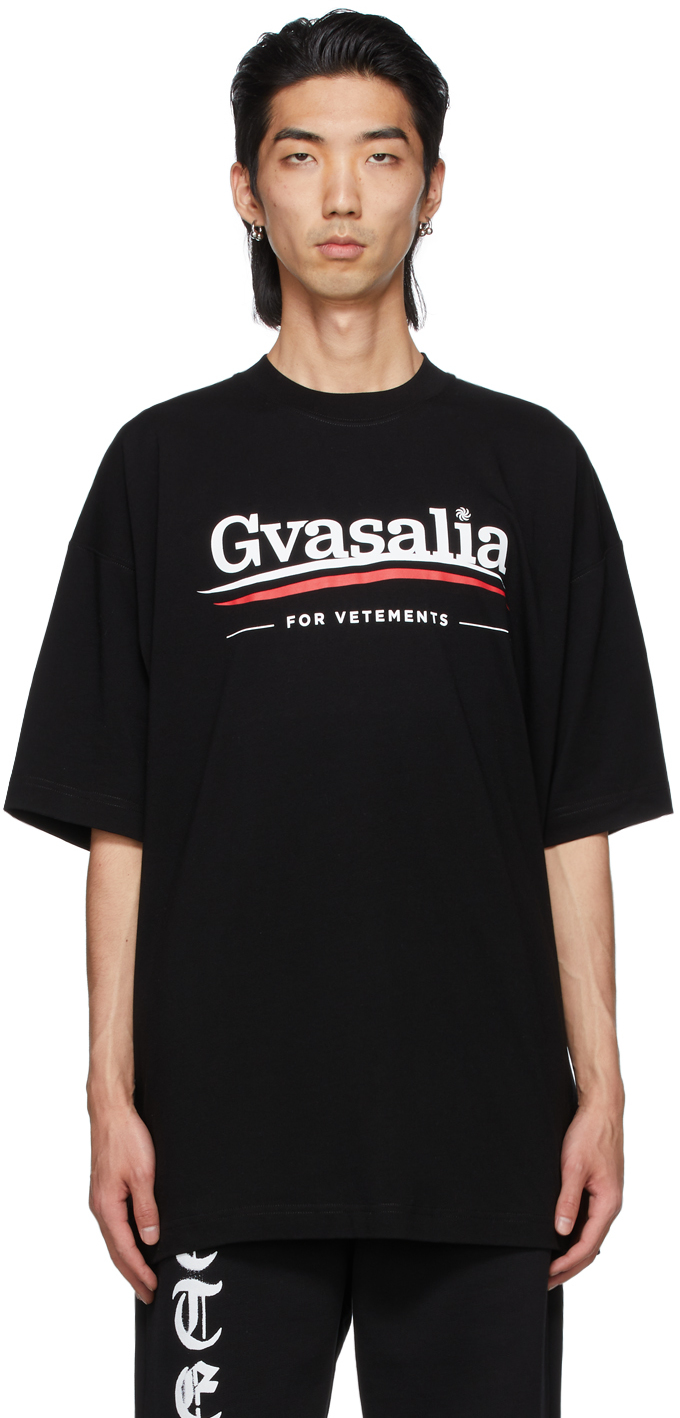 VETEMENTS Black 'Gvasalia' T-Shirt