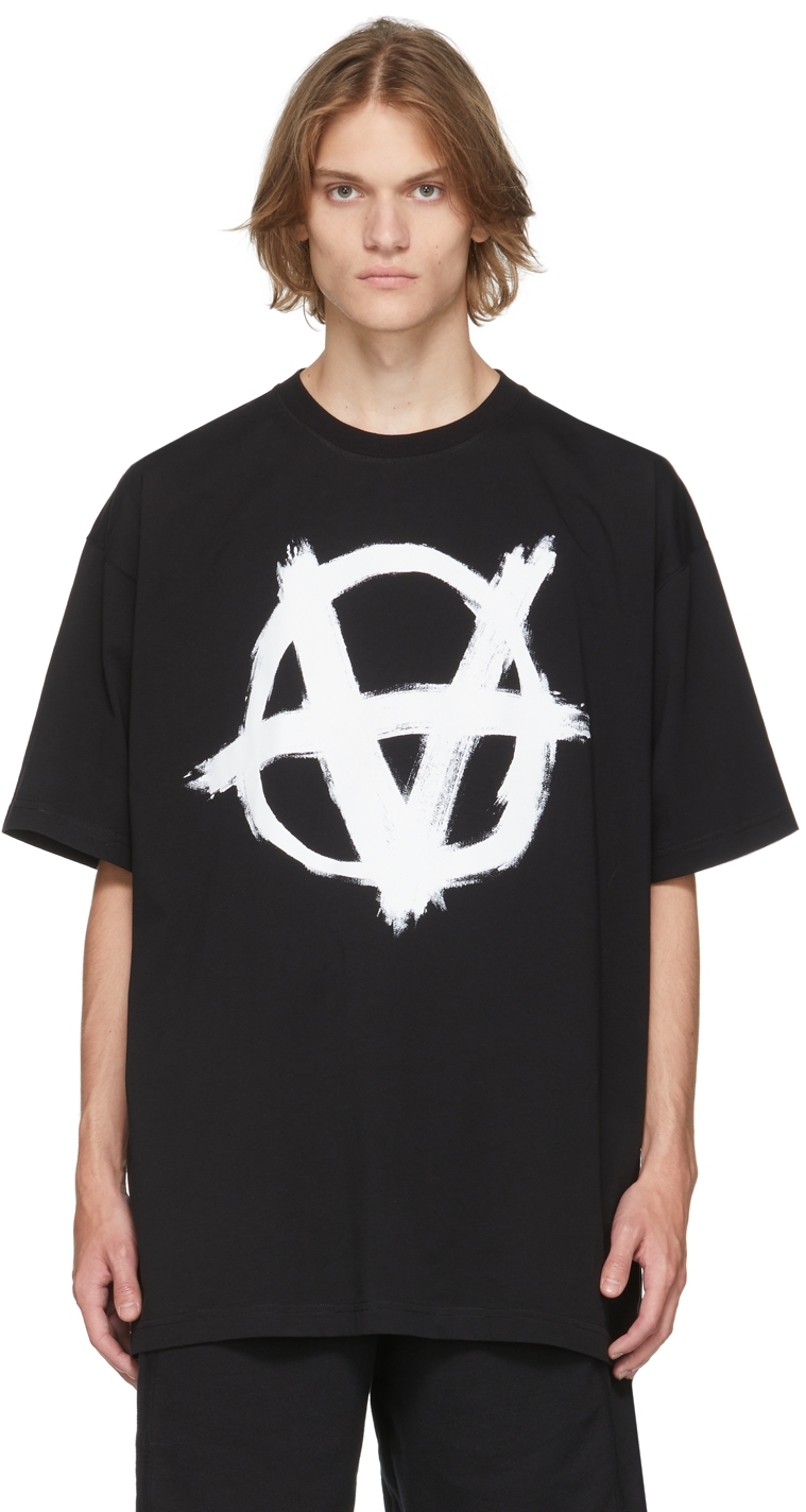 VETEMENTS Black Double Anarchy T-Shirt | Smart Closet