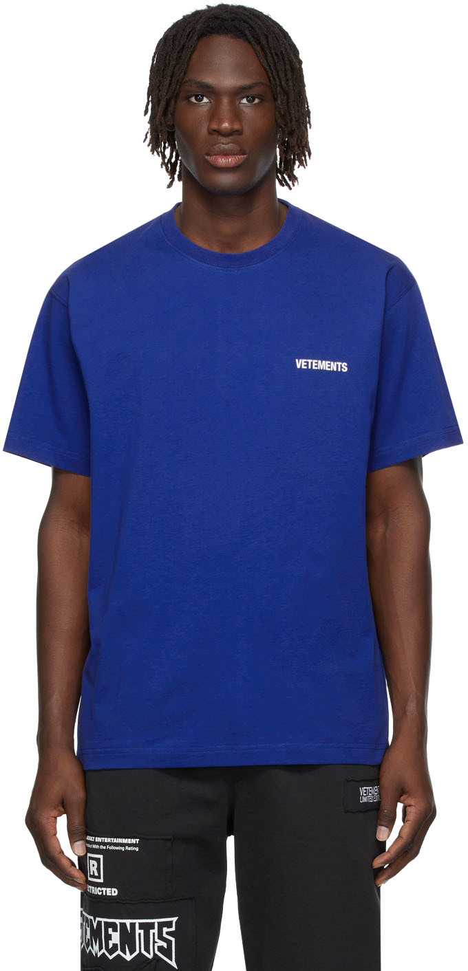 VETEMENTS SSENSE Exclusive Blue Logo T-Shirt