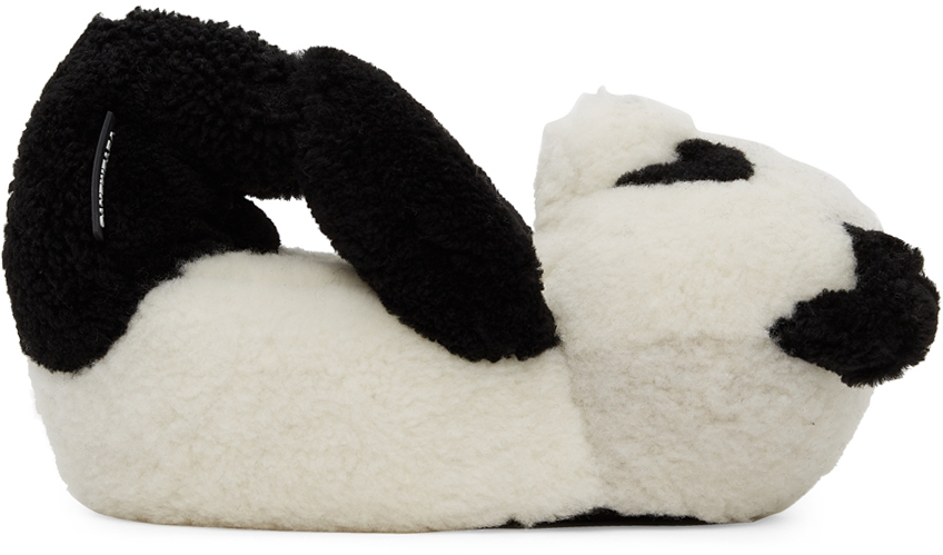Black & White Panda Teddy Loafers