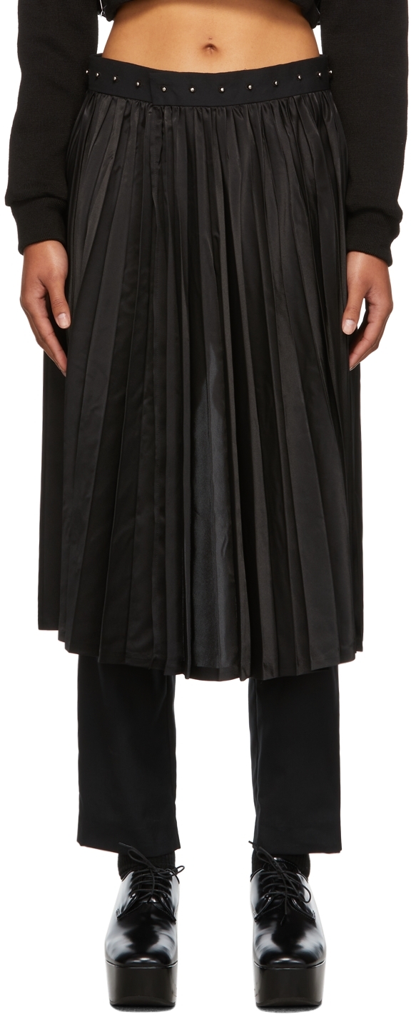 Noir Kei Ninomiya: Tropical Wool Pleated Skirt Trousers | SSENSE