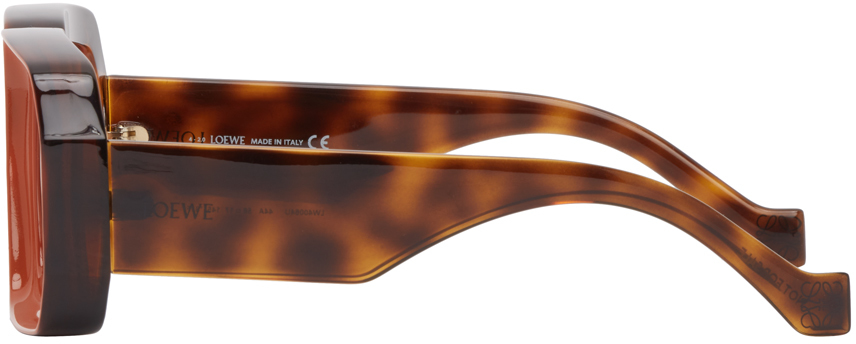 Loewe Tortoiseshell & Orange Paula's Ibiza Big Square Sunglasses