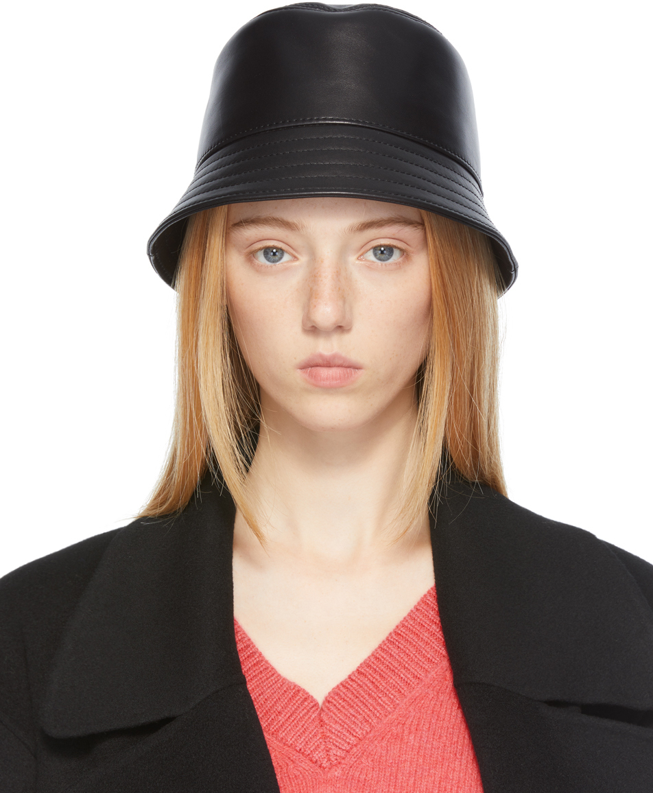 Loewe Black Leather Bucket Hat | Smart Closet