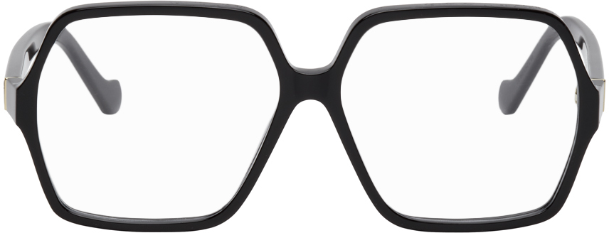 Loewe Black Thin Pentagon Glasses Ssense