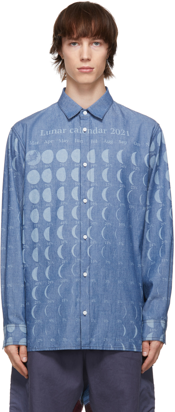 Loewe: Blue Paula's Ibiza Chambray Moon Calendar Shirt | SSENSE